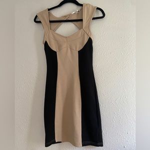 Papaya black and cream design mini party dress